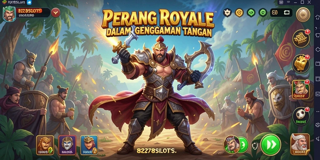 Screenshot utama 8278SLOTS menampilkan aksi mendebarkan dalam pertempuran Battle Royale.