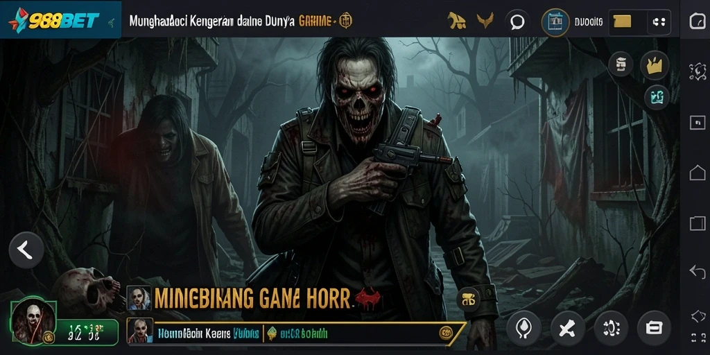 Tampilan gameplay menegangkan di dunia horror