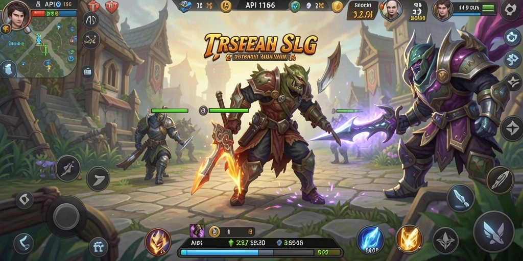 Screenshot menunjukkan aksi pertempuran dan strategi dalam API66