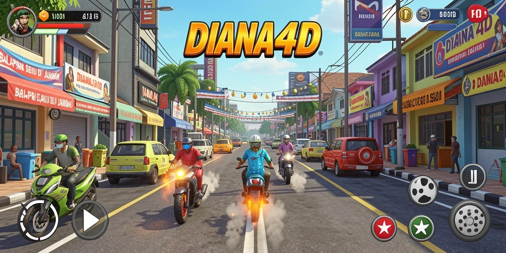 Tampilan gameplay menegangkan dalam balapan DIANA4D.