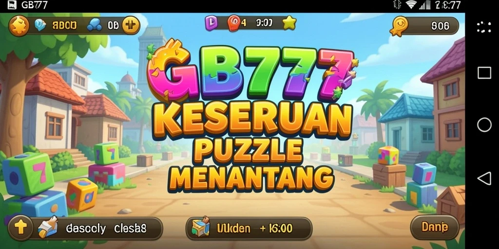 Tangkapan layar utama menunjukkan gameplay seru dari puzzle yang menantang.