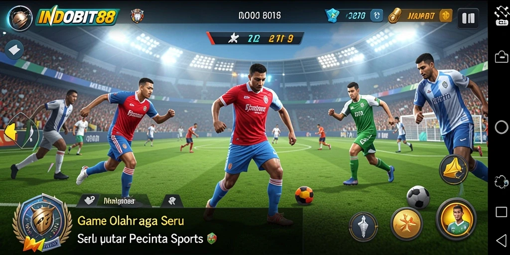 Tampilan gameplay seru dengan berbagai cabang olahraga yang menantang.