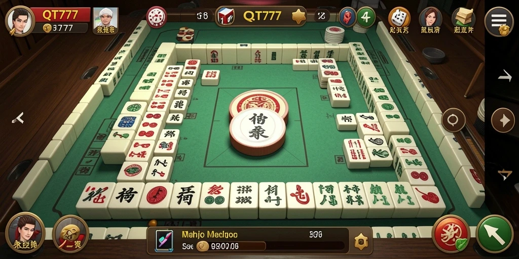 Tampilan gameplay seru dari QT777, permainan Mahjong yang menantang.