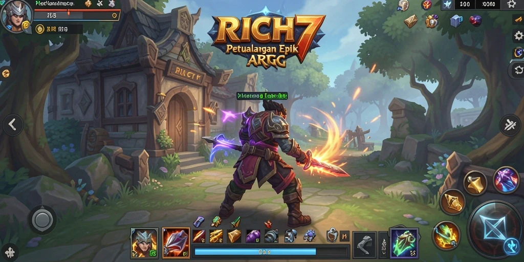 Tangkapan layar dari gameplay RICH7 menampilkan aksi pertarungan epik ARPG.