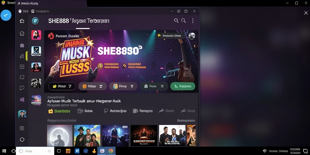 Screenshot utama SHE888 menunjukkan antarmuka aplikasi yang menarik dan fungsional.