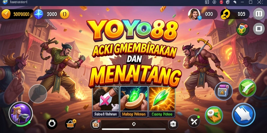 Screenshot menunjukkan momen seru dalam pertarungan aksi YOYO88.